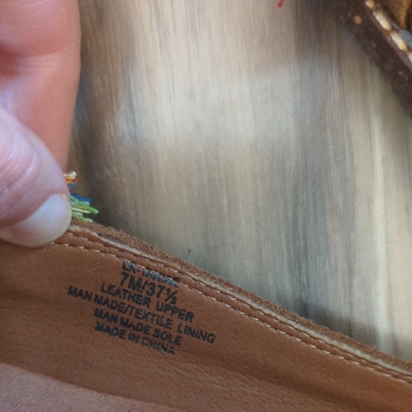 Lucky Brand Tan Suede Mules with Colorful Tassels - Picture 6 of 6